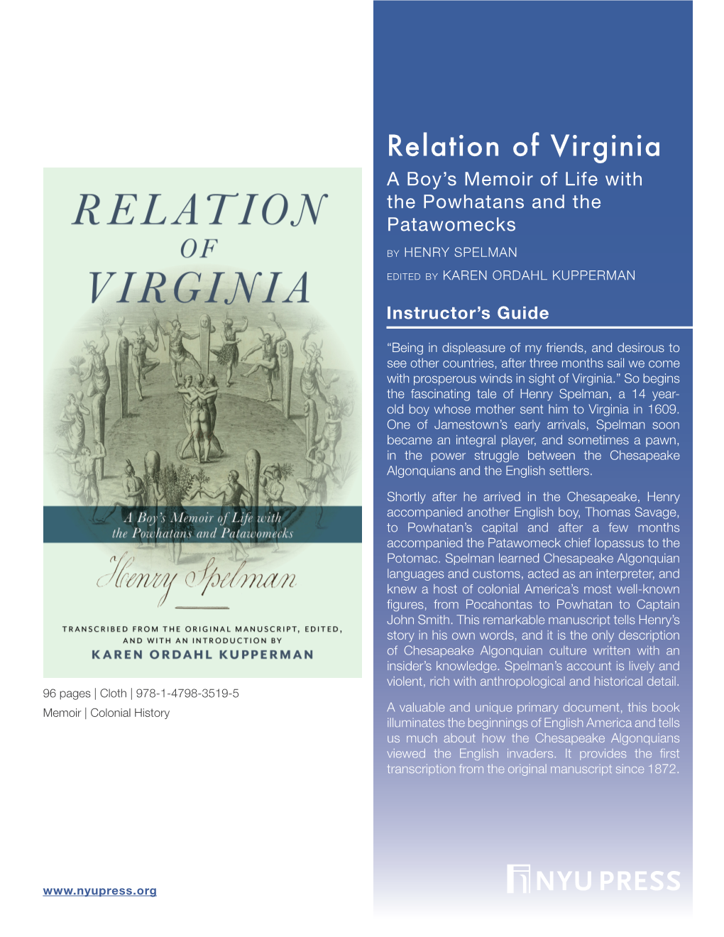 NYUPRESS Relation of Virginia