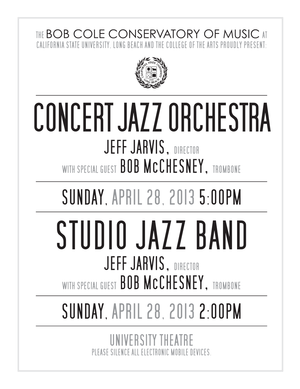 Concert Jazz Orchestra Studio Jazz Band