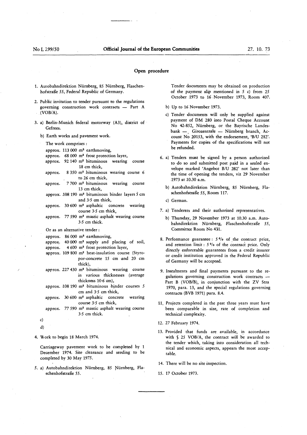 Official Journal of the European Communities Open Procedure Bank