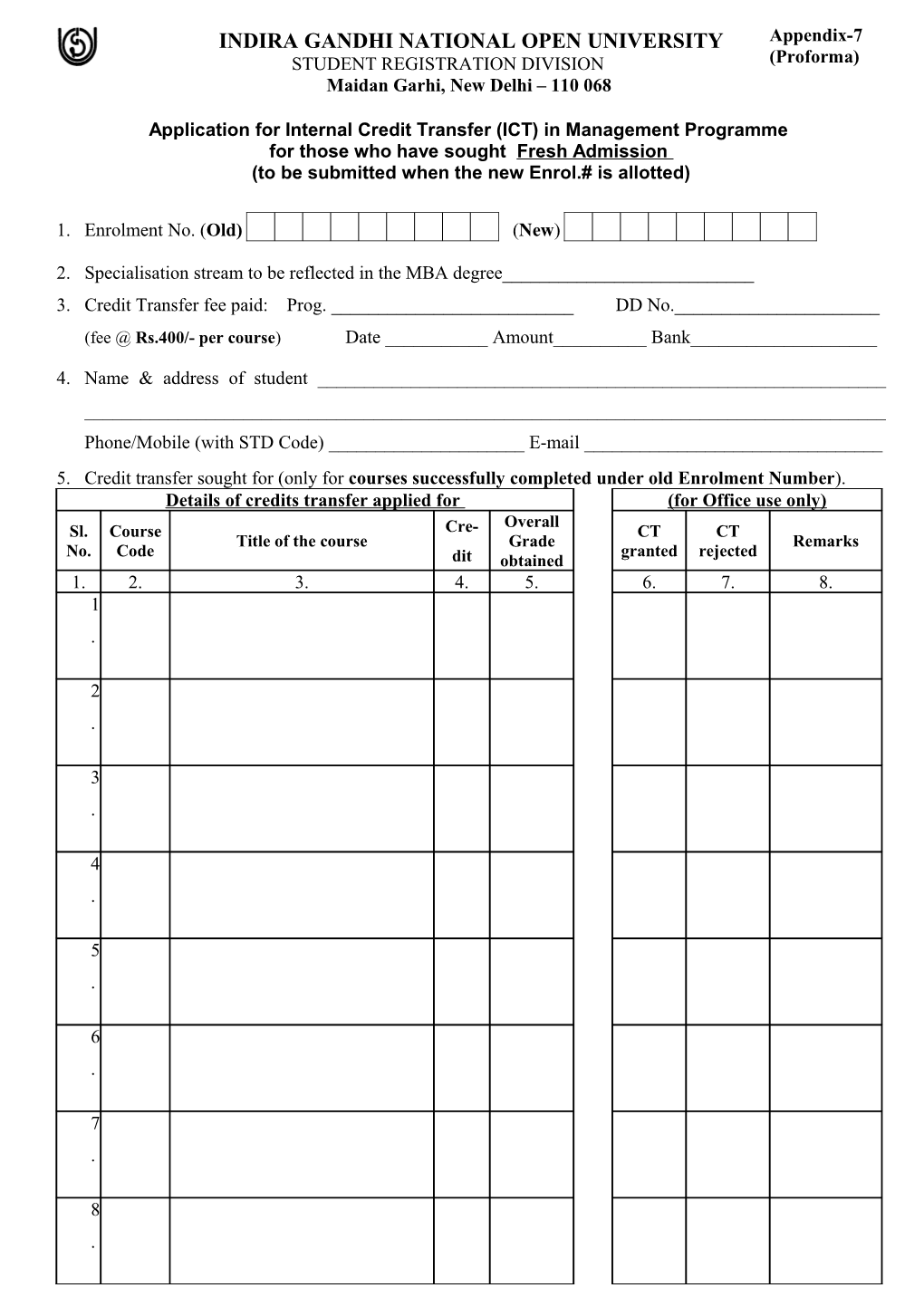 Indira Gandhi National Open University s1