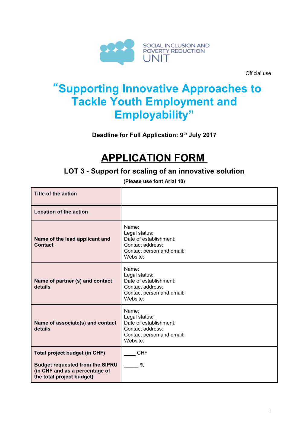 Supporting Innovative Approaches to Tackle Youth Employment and Employability