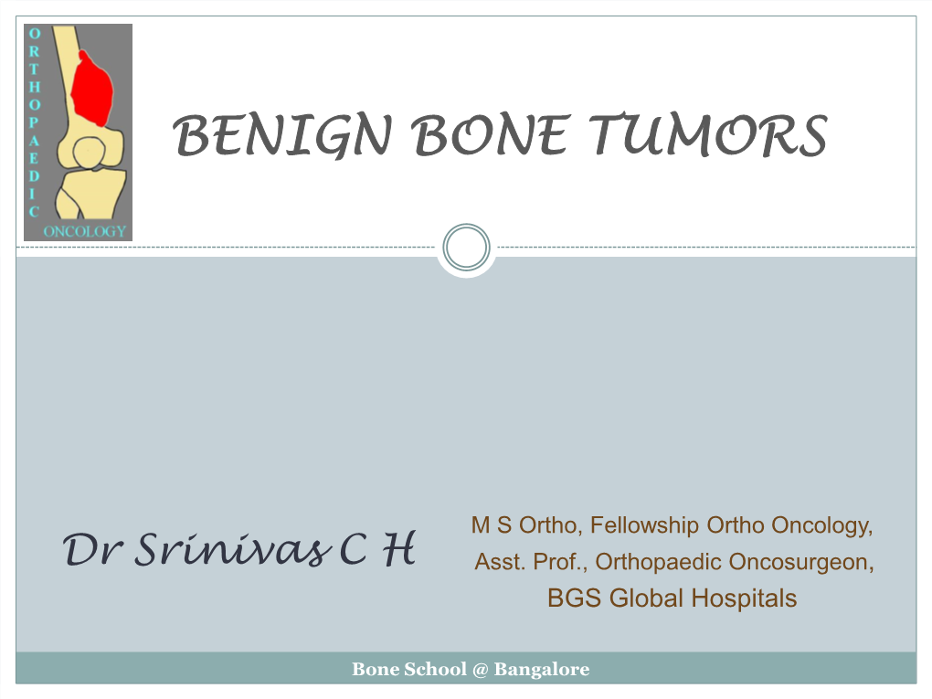 Benign Bone Tumors