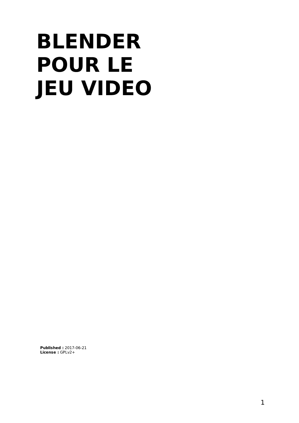 Blender Pour Le Jeu Video