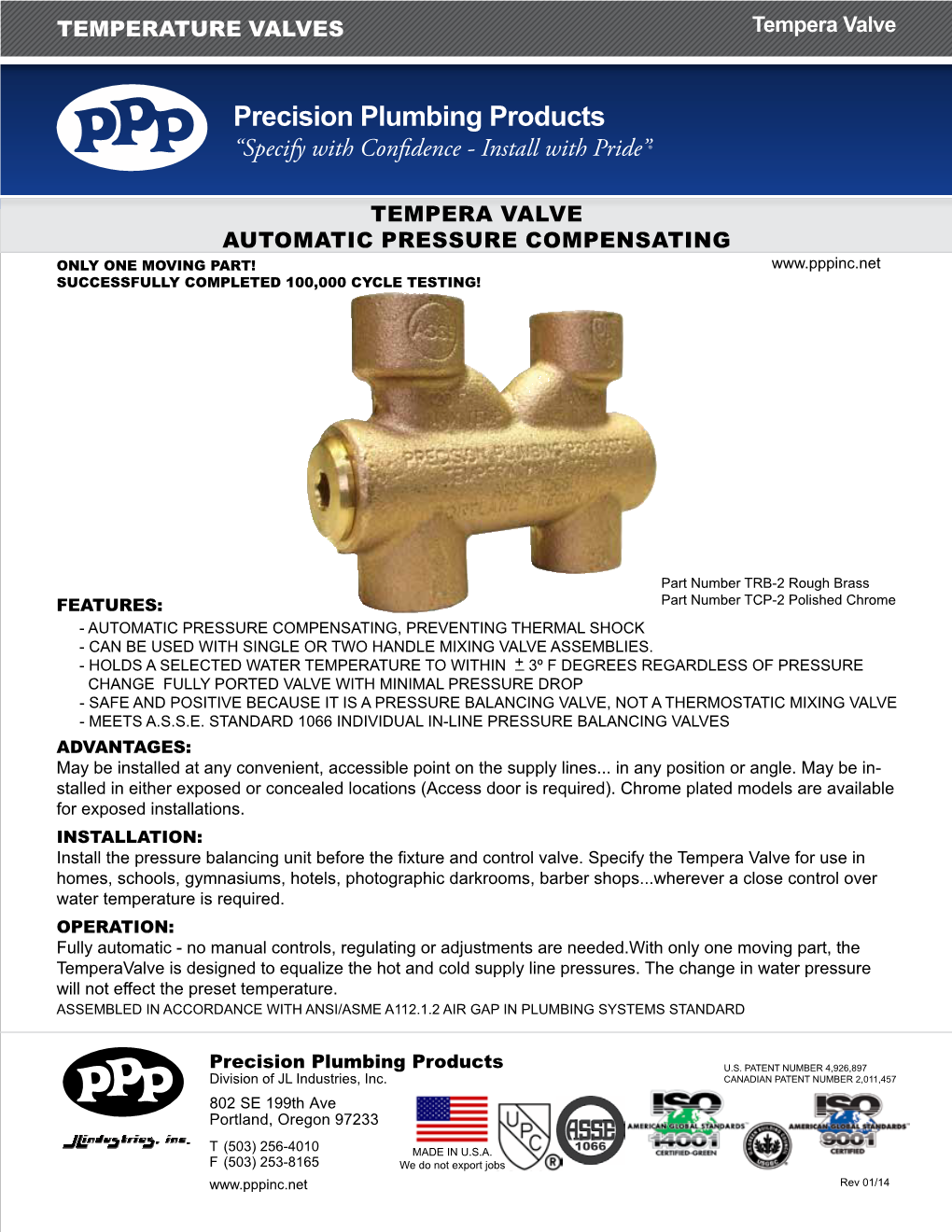 TEMPERA VALVE Precision Plumbing