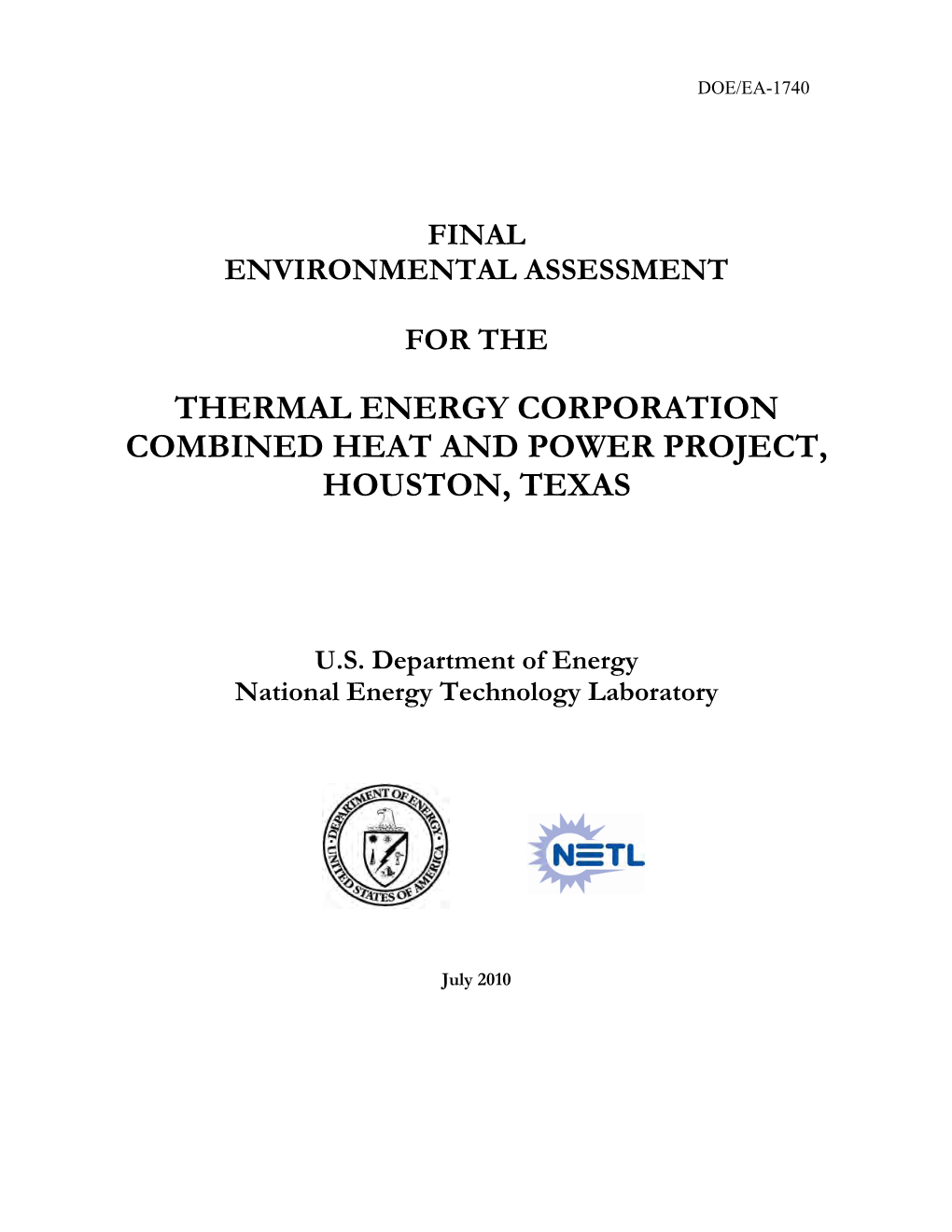 Thermal Energy Corporation Combined Heat and Power Project, Houston, Texas