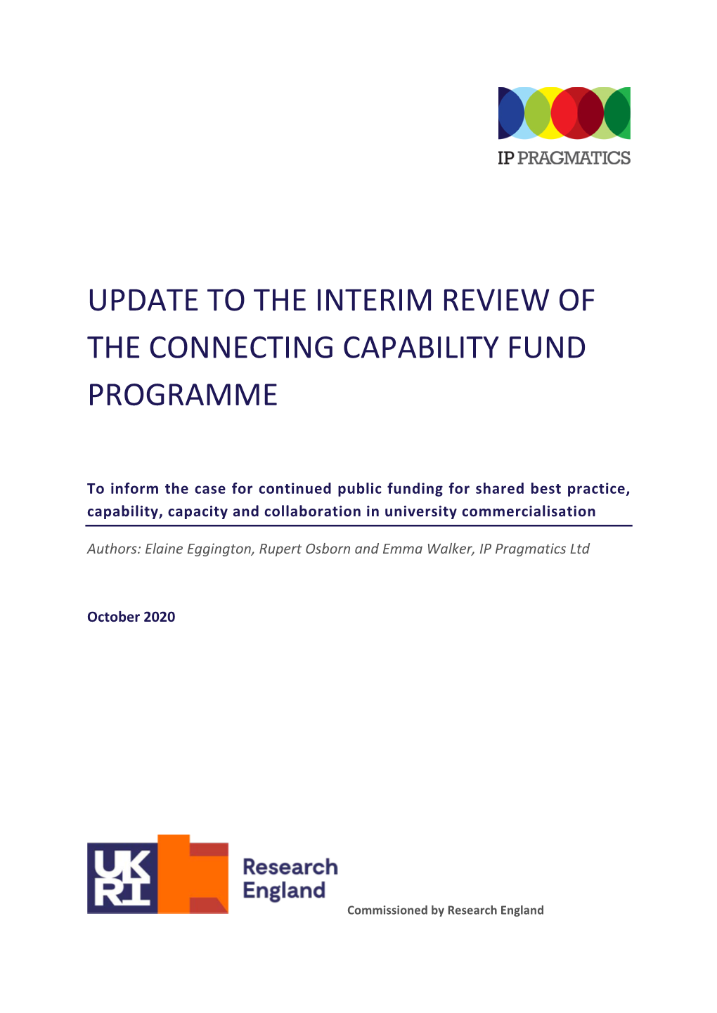 Update to the Interim Review of the Connecting Capability Fund Programme