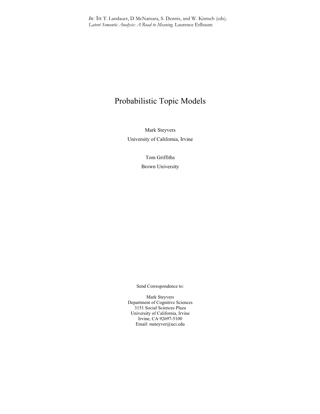 Probabilistic Topic Models