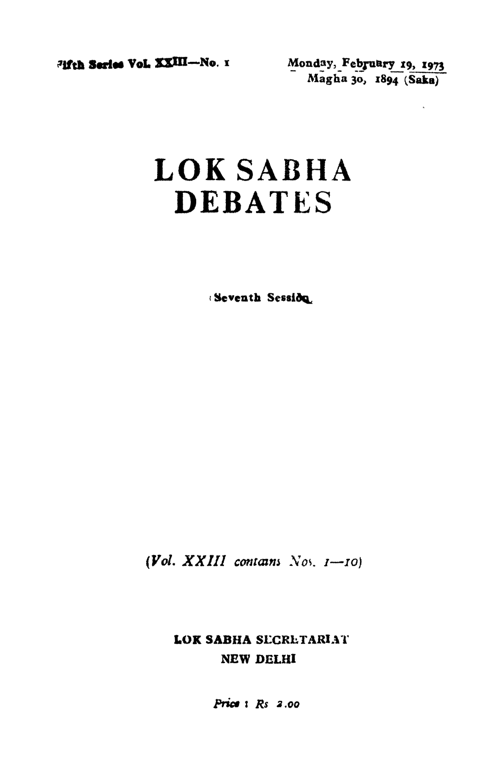 Lok Sabha Debates