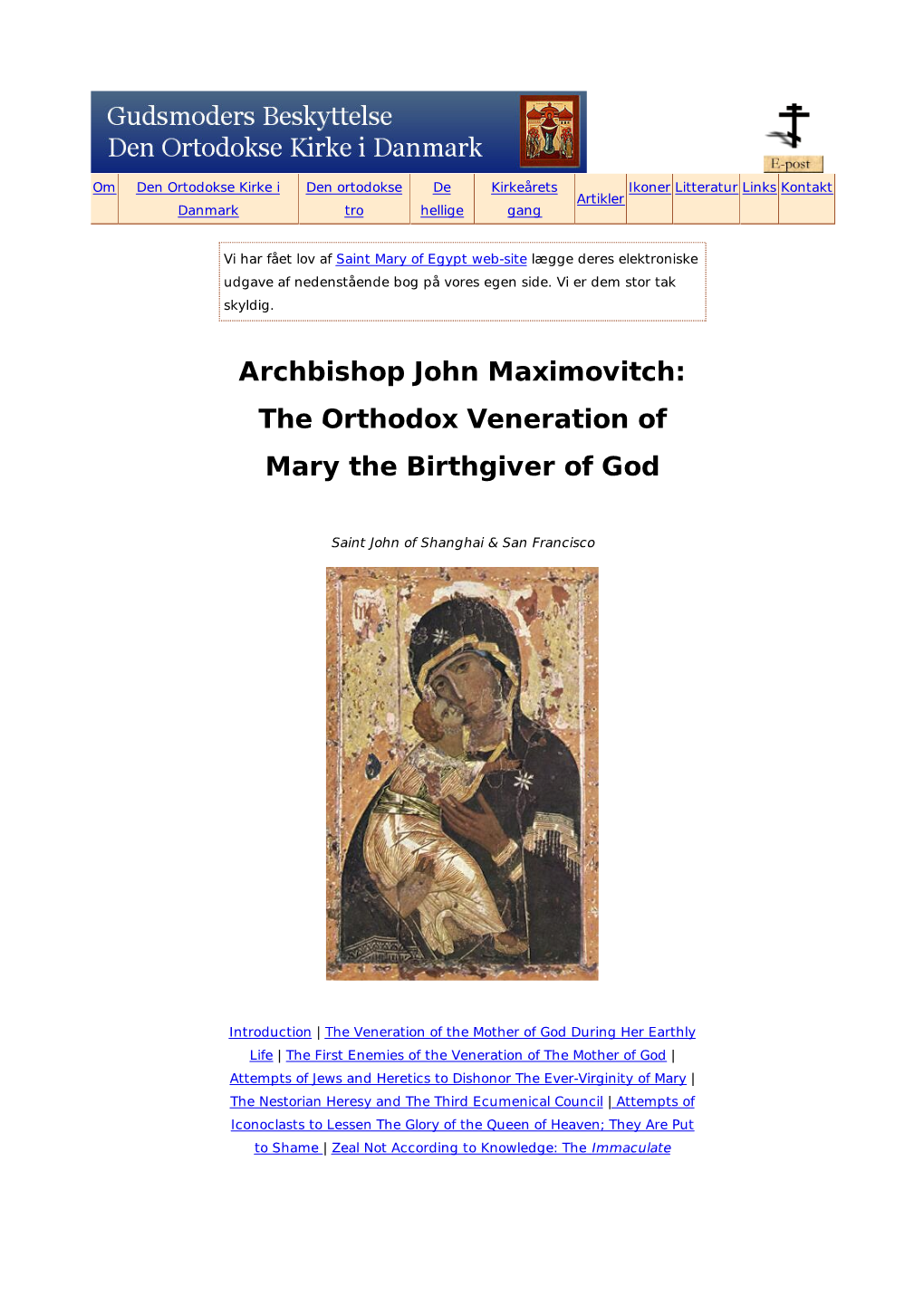 The Orthodox Veneration of Mary the Birthgiver of God