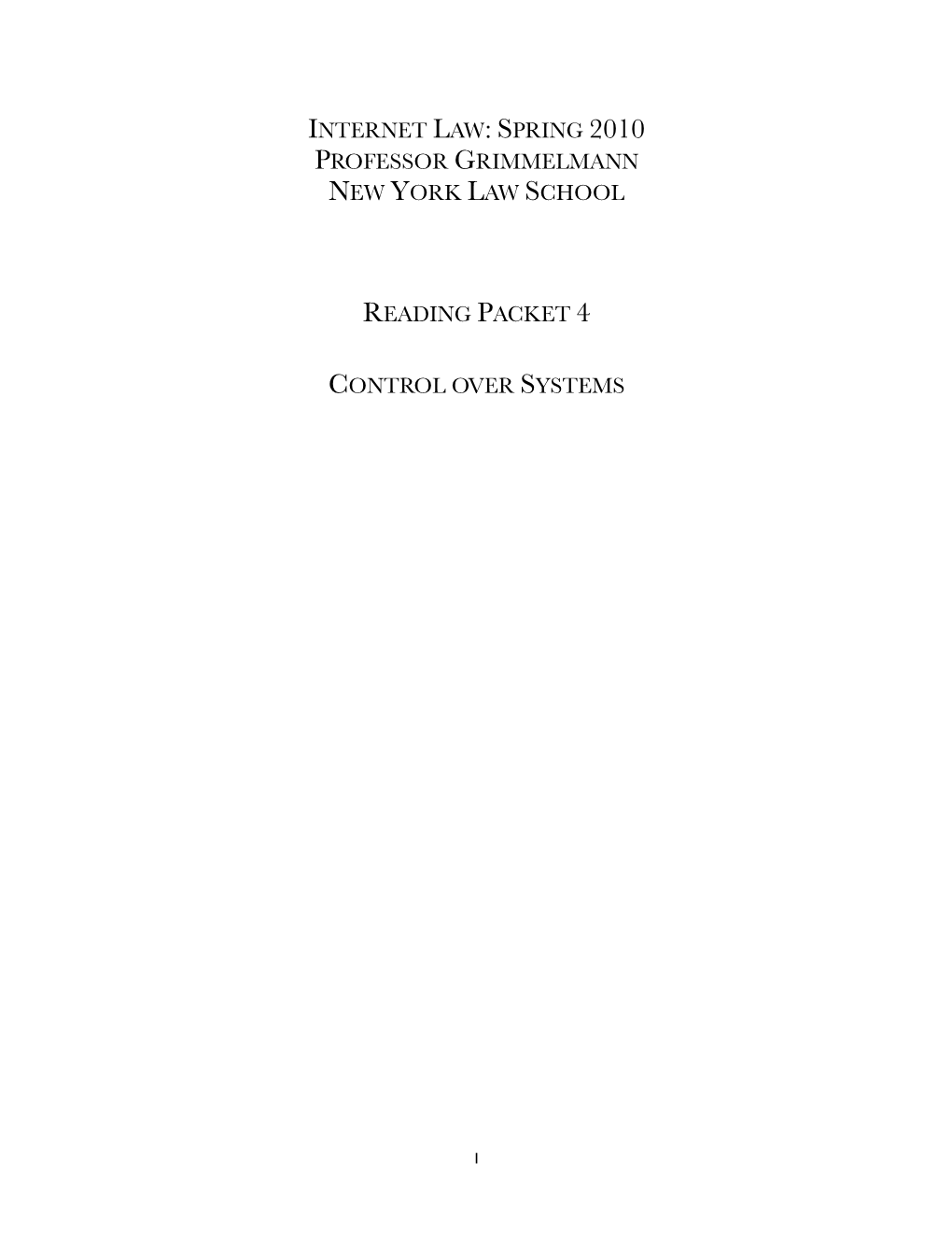 Internet Law Reader 4 Draft 3