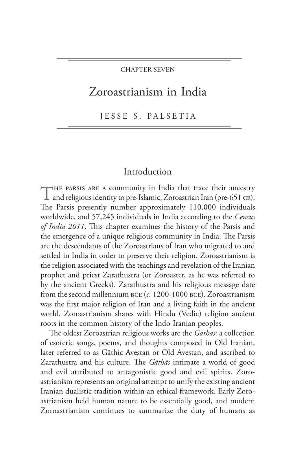 Zoroastrianism in India, by Jesse S. Palsetia