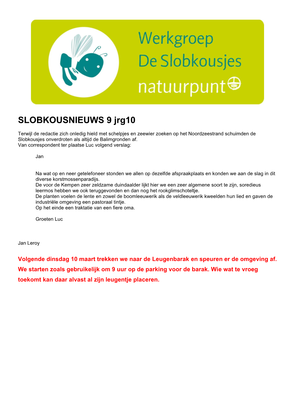 Slobkousnieuws 09 Jrg 10