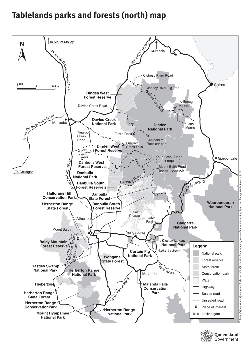 Tablelands Parks and Forests (North) Map