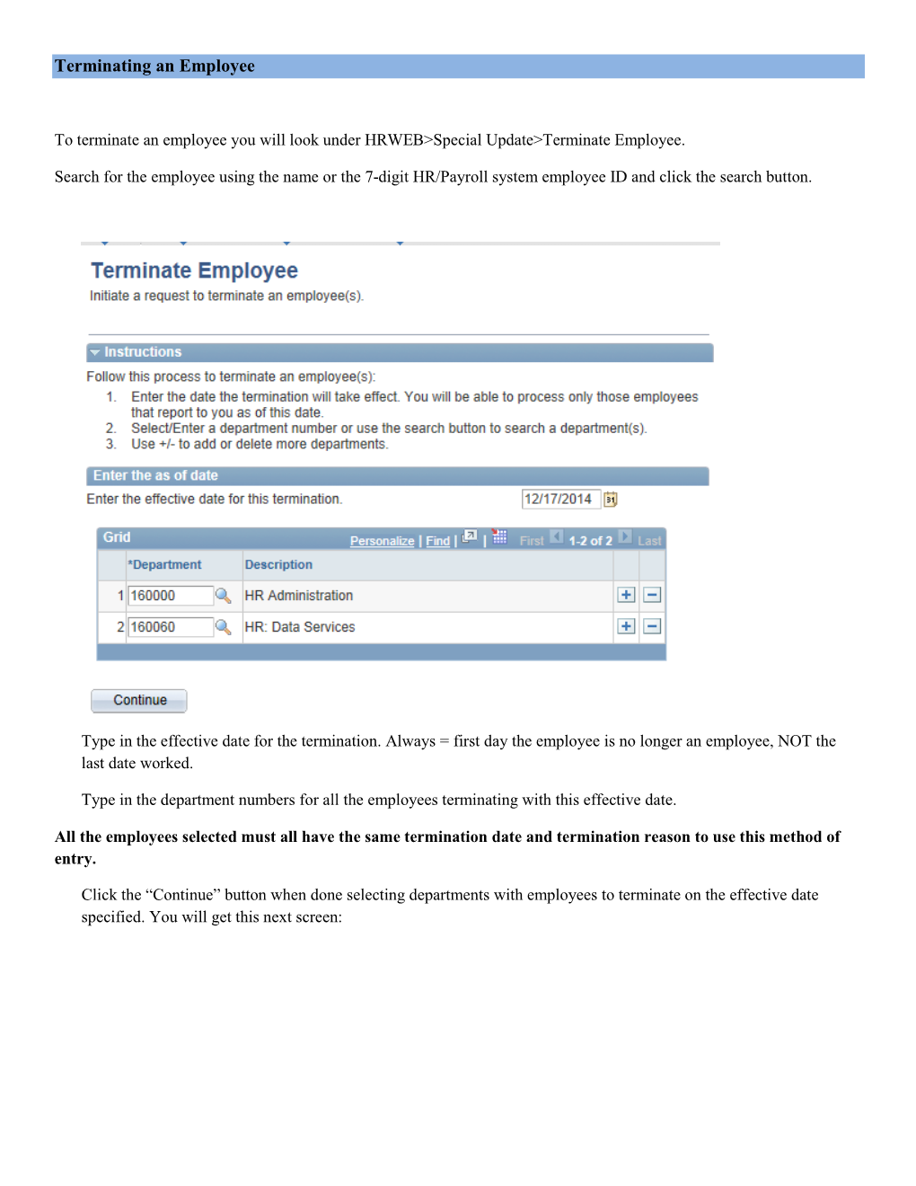 Terminating an Employee