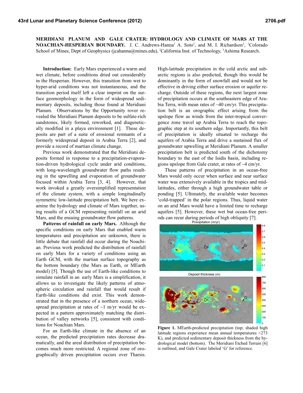 Meridiani Planum and Gale Crater: Hydrology and Climate of Mars at the Noachian-Hesperian Boundary