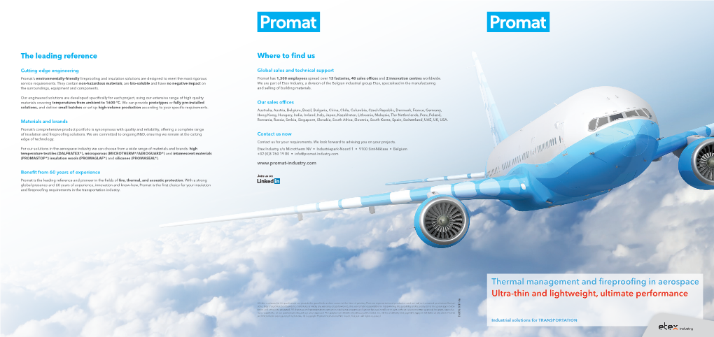 Thermal Management and Fireproofing in Aerospace Ultra-Thin and Lightweight, Ultimate Performance Thermal Management and Firepro