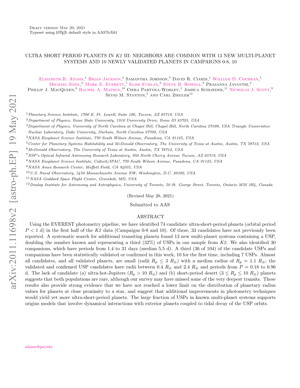 Arxiv:2011.11698V2 [Astro-Ph.EP] 19 May 2021