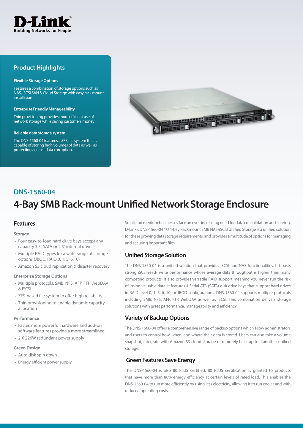 4-Bay SMB Rack-Mount Unified Network Storage Enclosure
