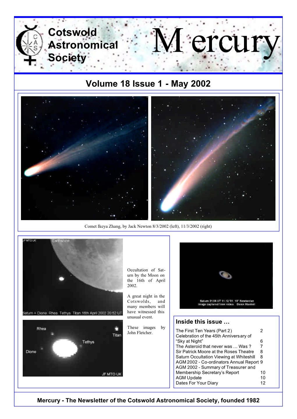 Cotswold Astronomical Society, Founded 1982 Mercury