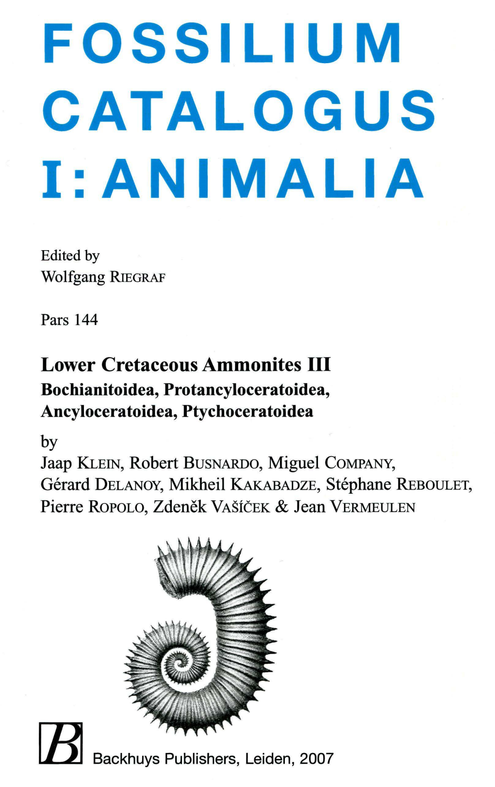 Fossilium Catalogus I:Animalia