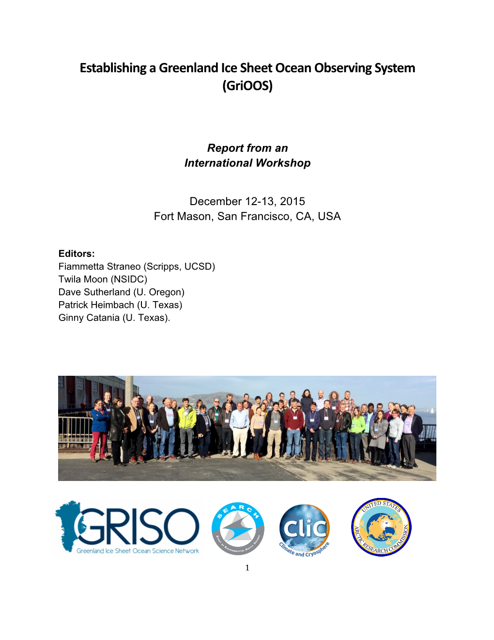 Establishing a Greenland Ice Sheet Ocean Observing System (Grioos)