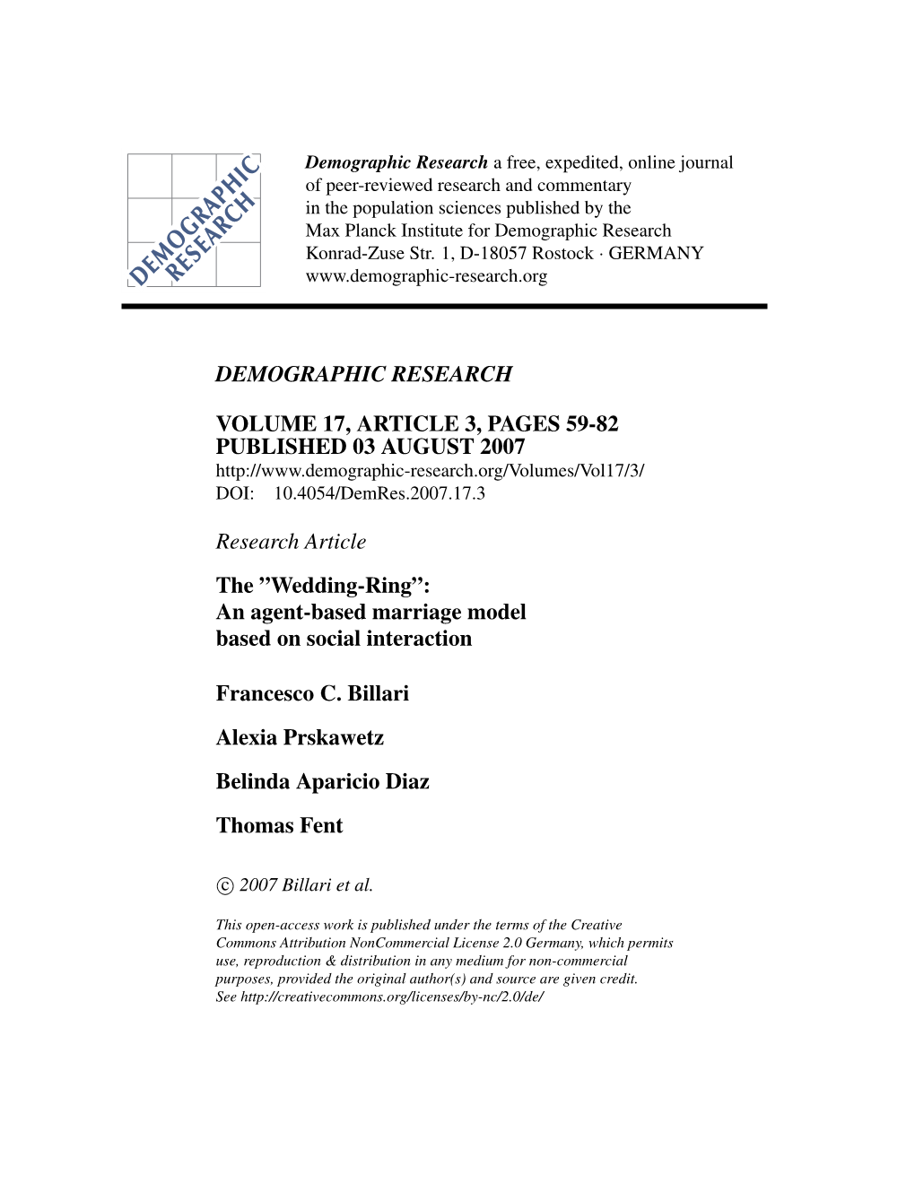 The ”Wedding-Ring”: an Agent-Based Marriage Model Based on Social Interaction