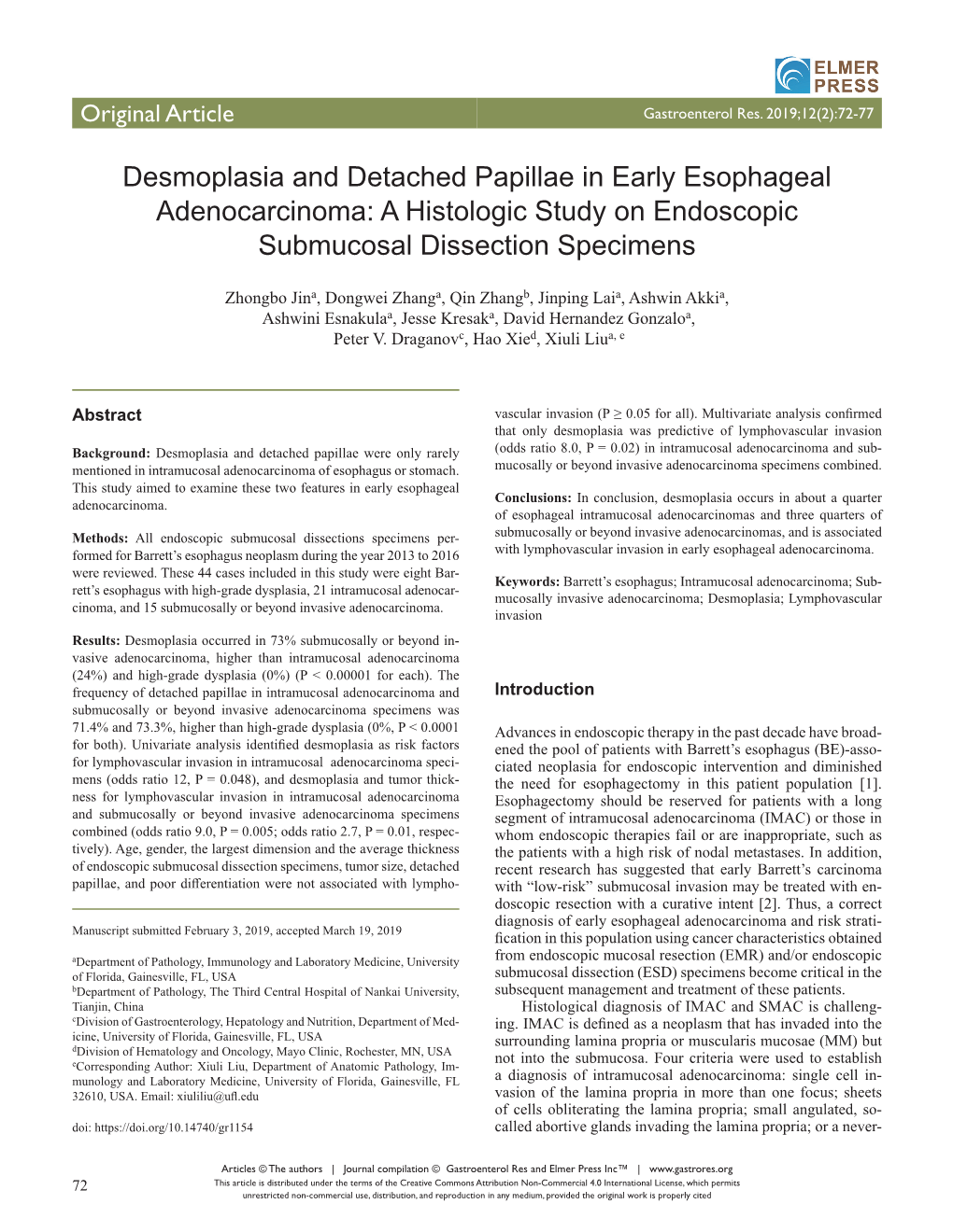 Desmoplasia and Detached Papillae in Early Esophageal Adenocarcinoma: a Histologic Study on Endoscopic Submucosal Dissection Specimens