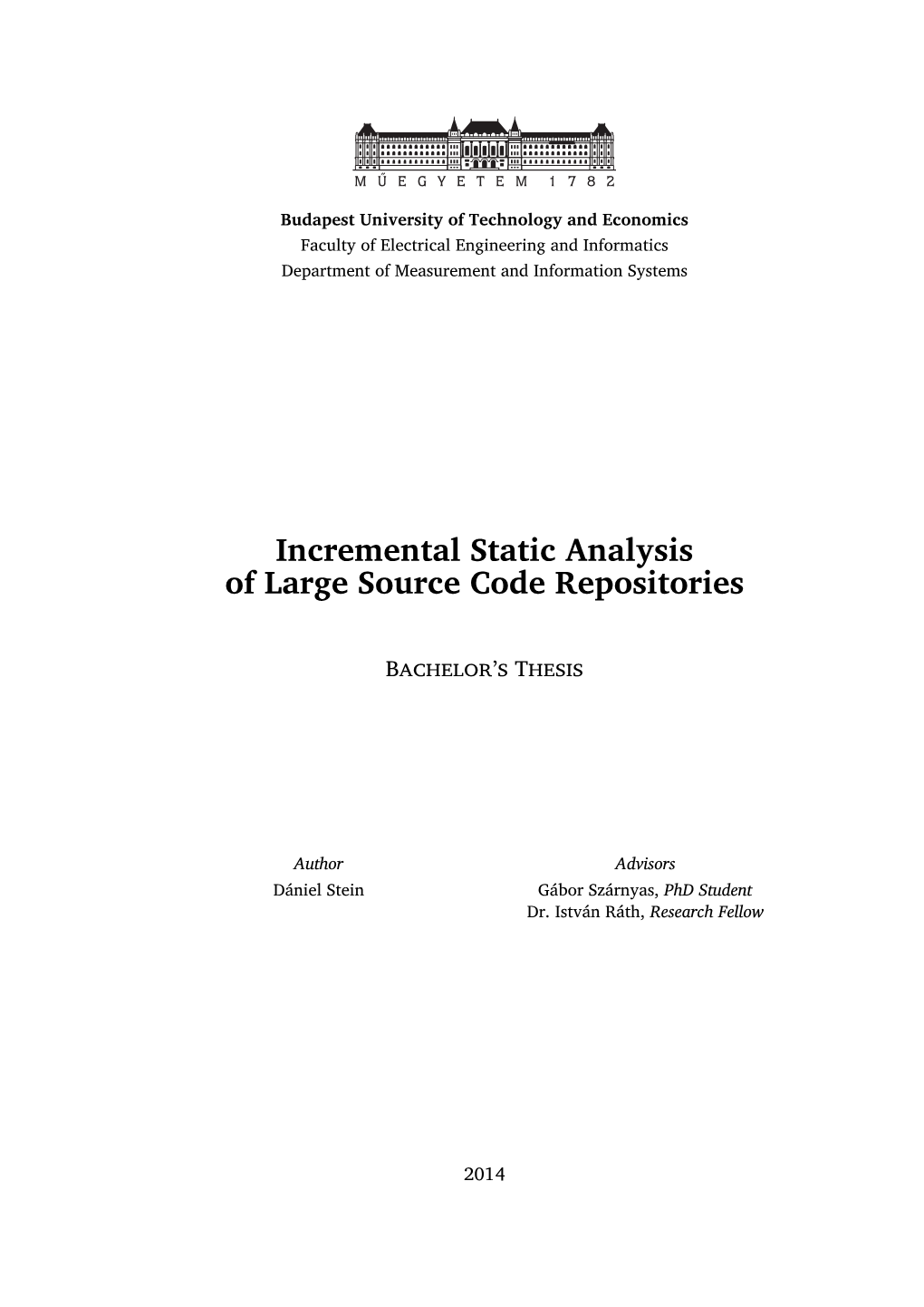 Incremental Static Analysis of Large Source Code Repositories