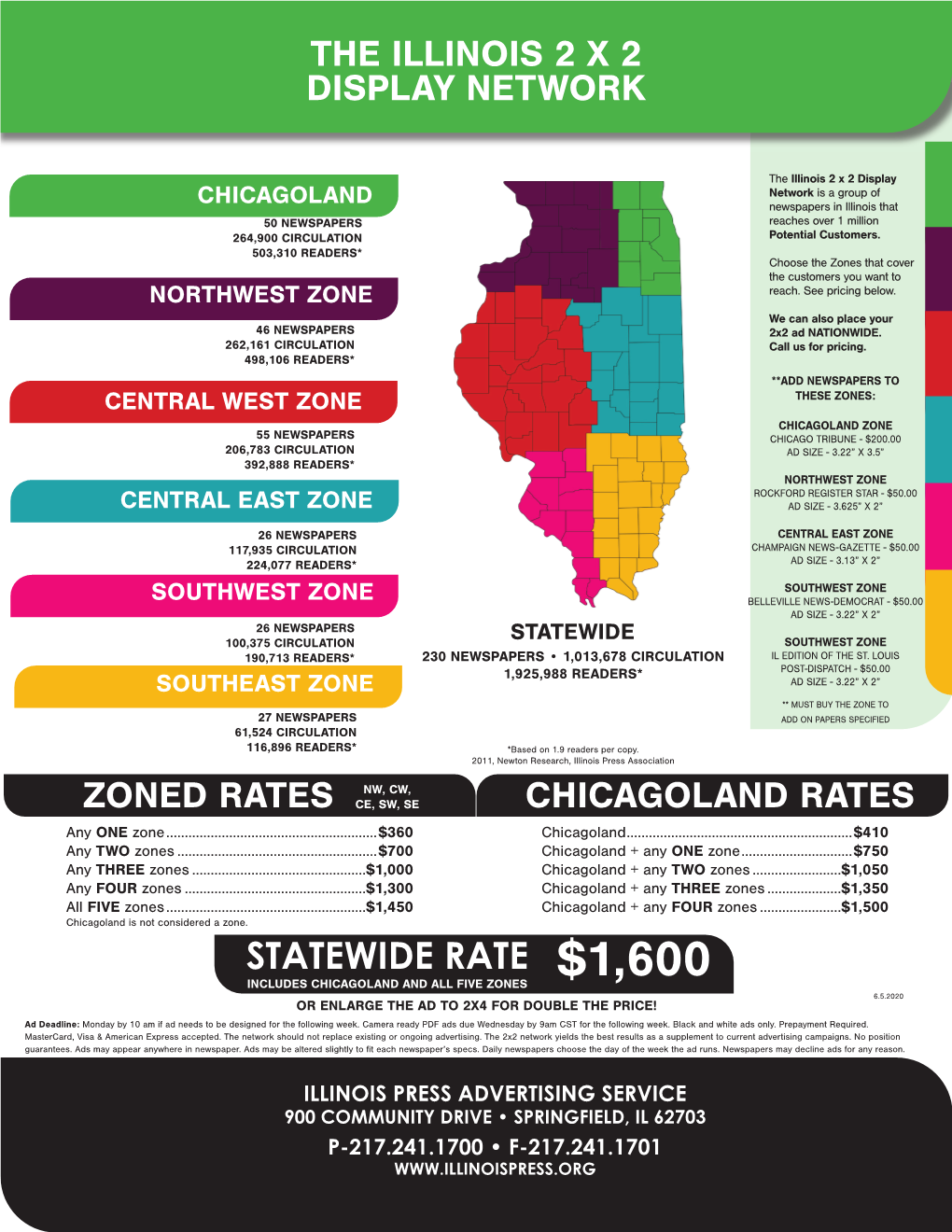 Illinois Display Easy Ad Or 2X2” Network