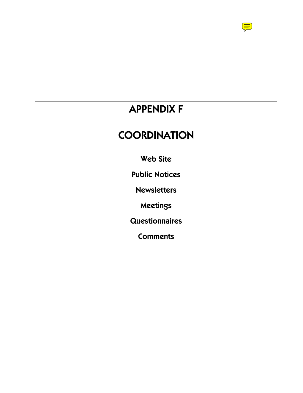 Appendix F Coordination