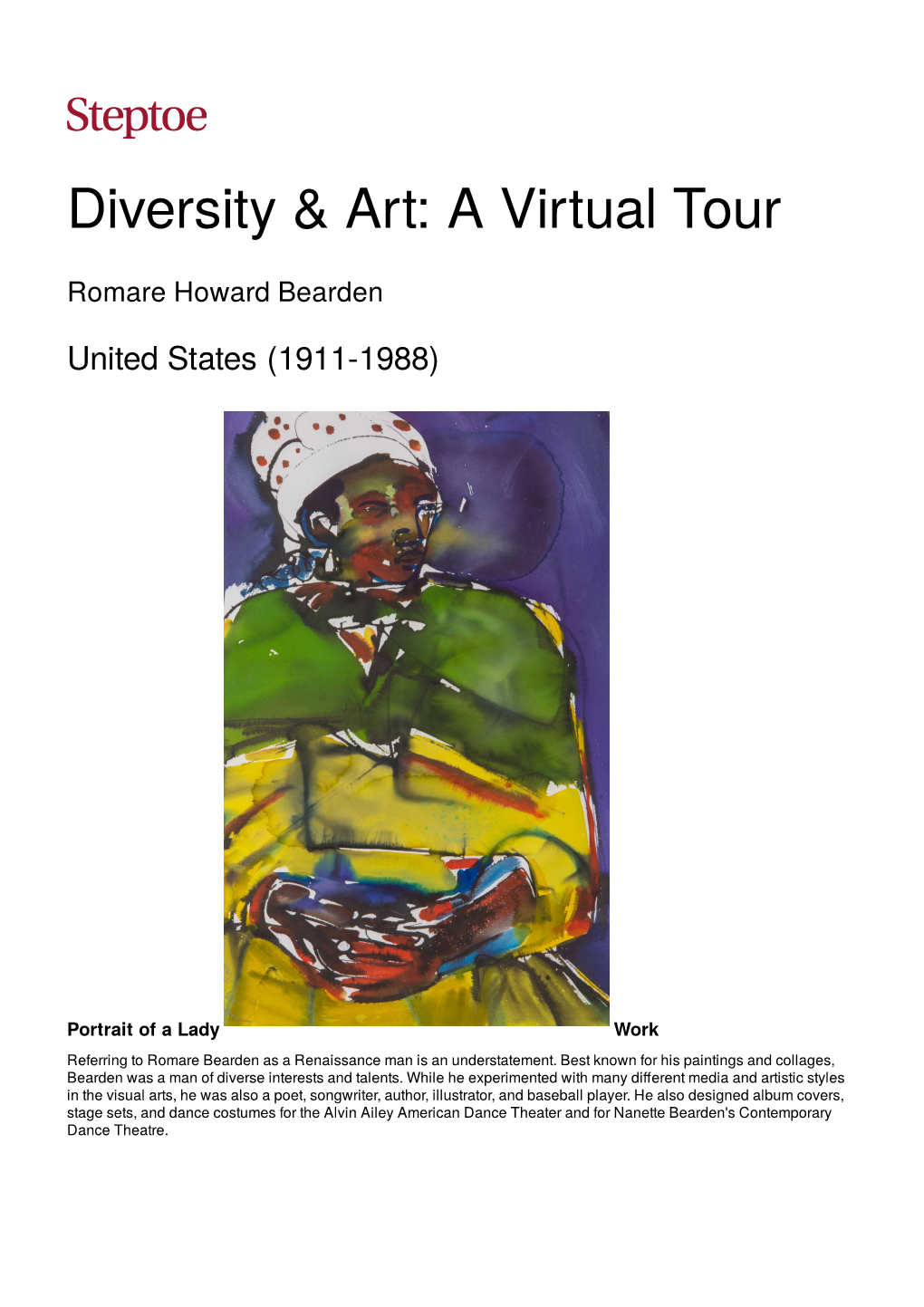 Diversity & Art: a Virtual Tour