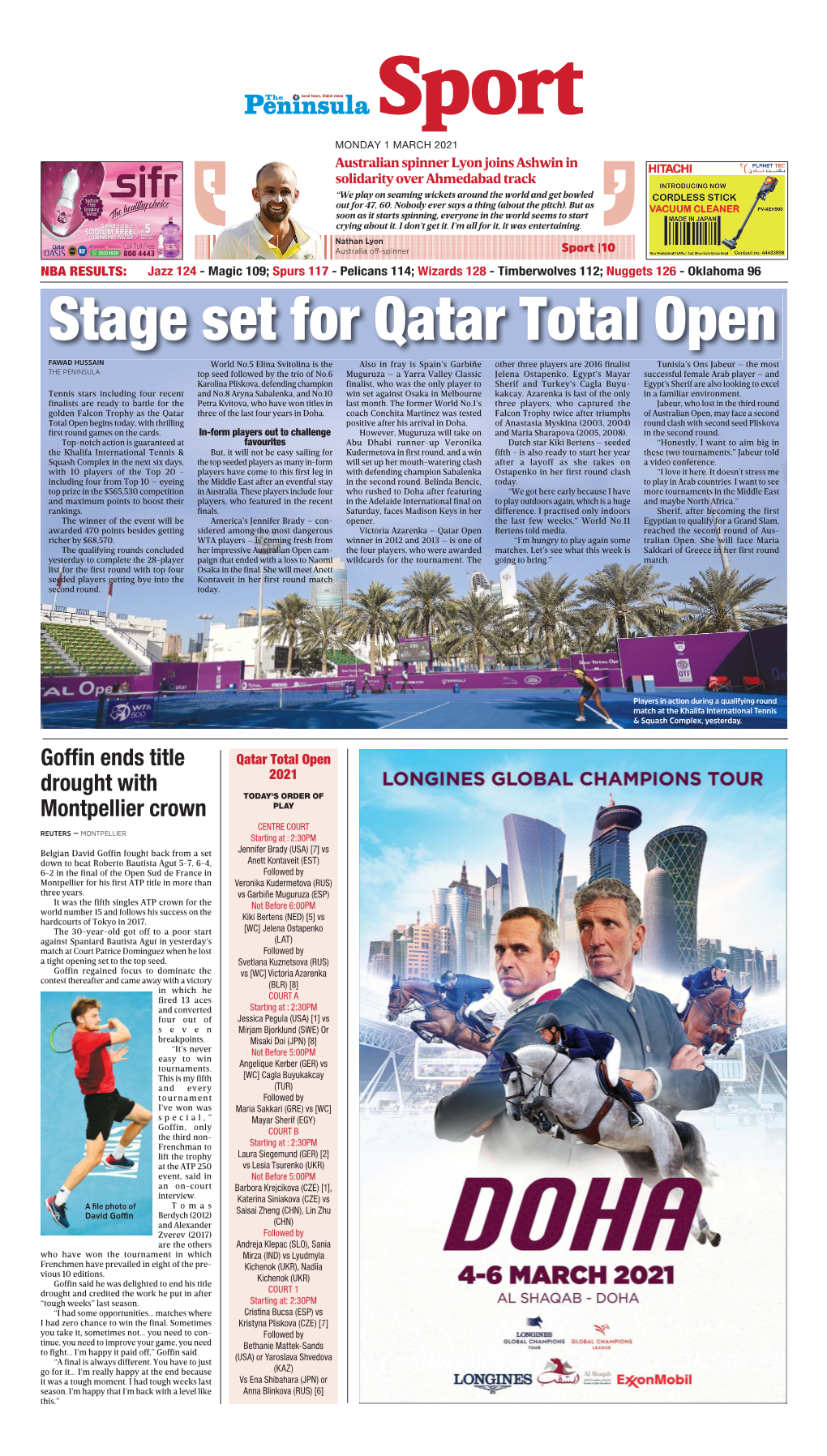 Stage Set for Qatar Total Open