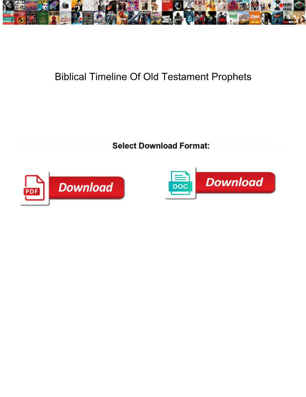 Biblical Timeline of Old Testament Prophets