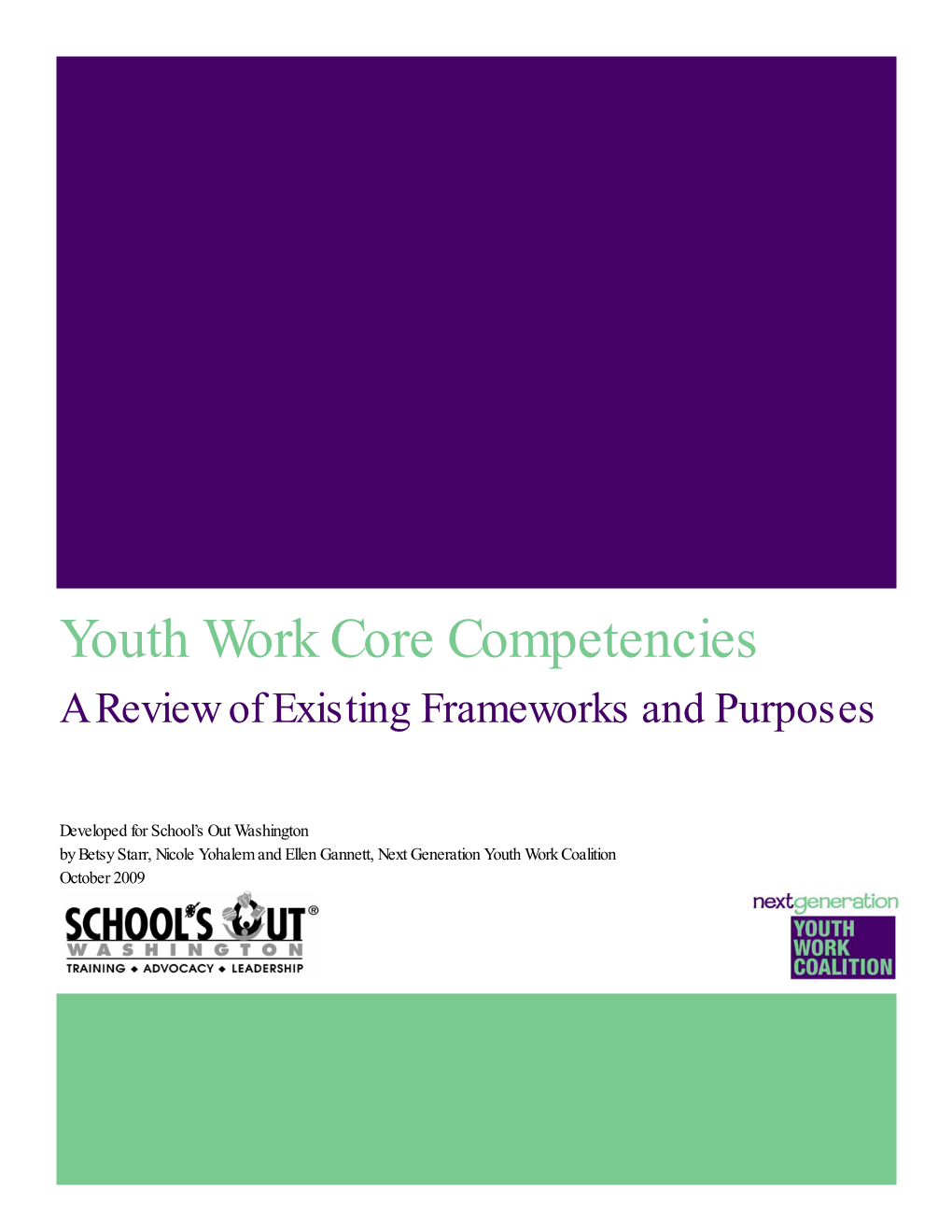 Youth Work Core Competencies