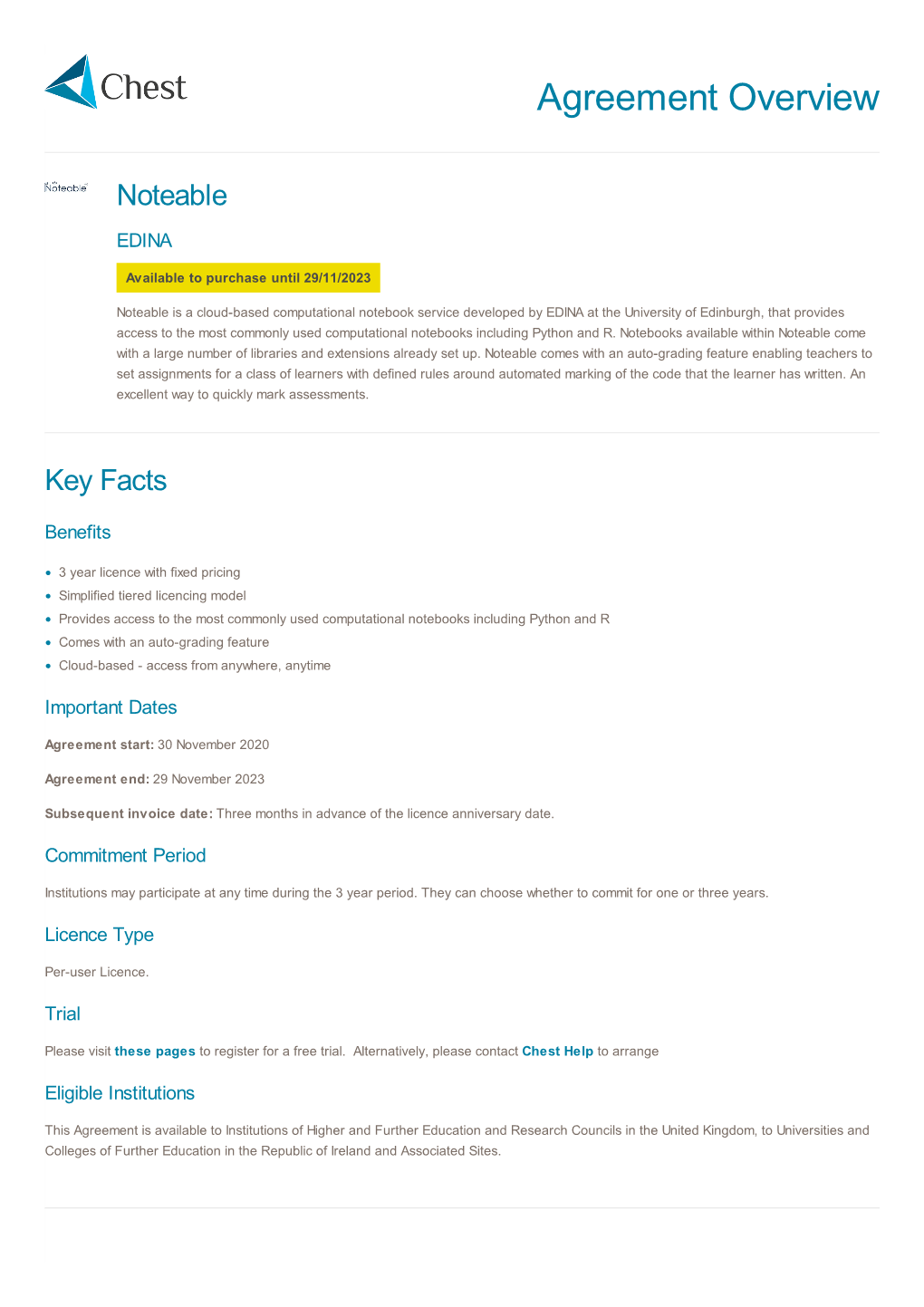 Agreement Overview