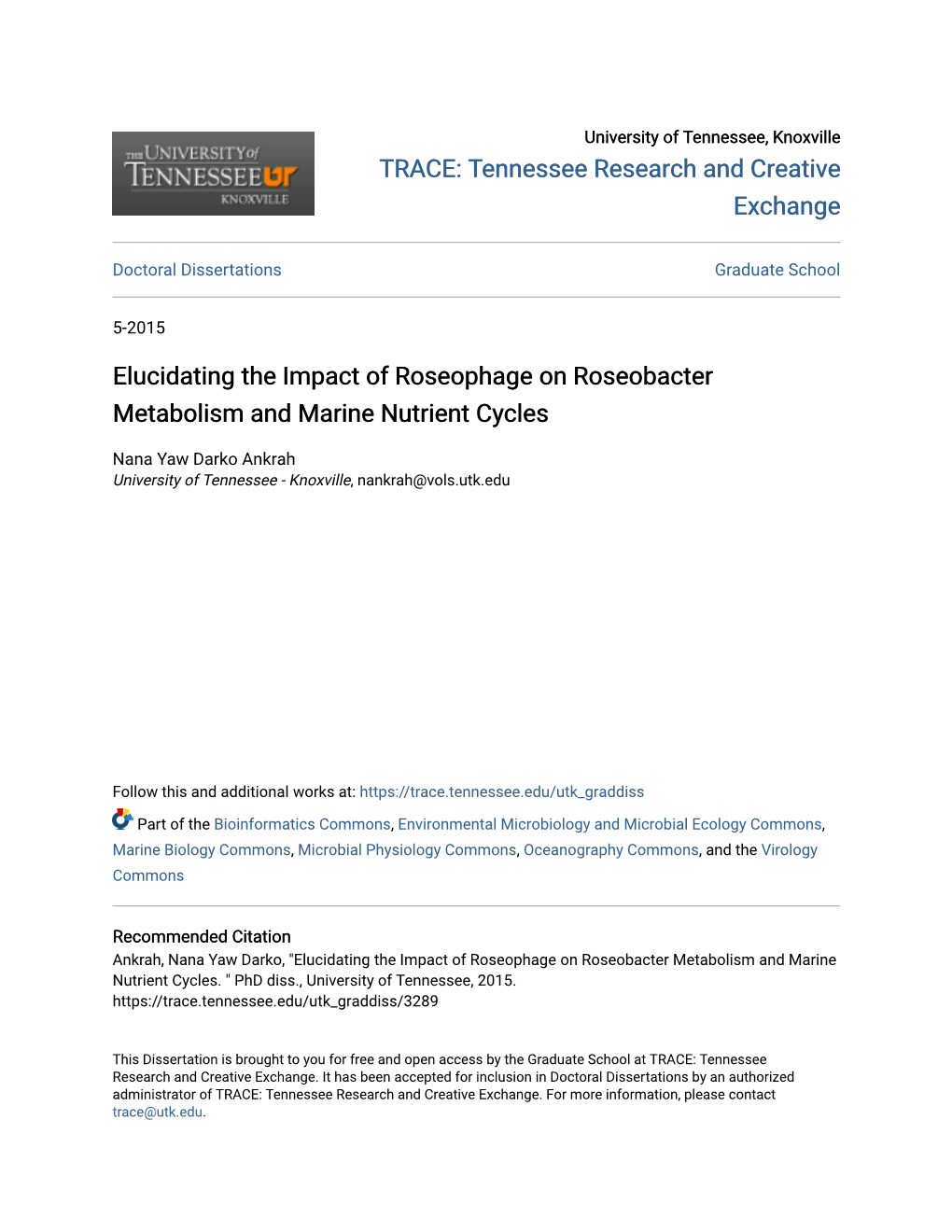 Elucidating the Impact of Roseophage on Roseobacter Metabolism and Marine Nutrient Cycles