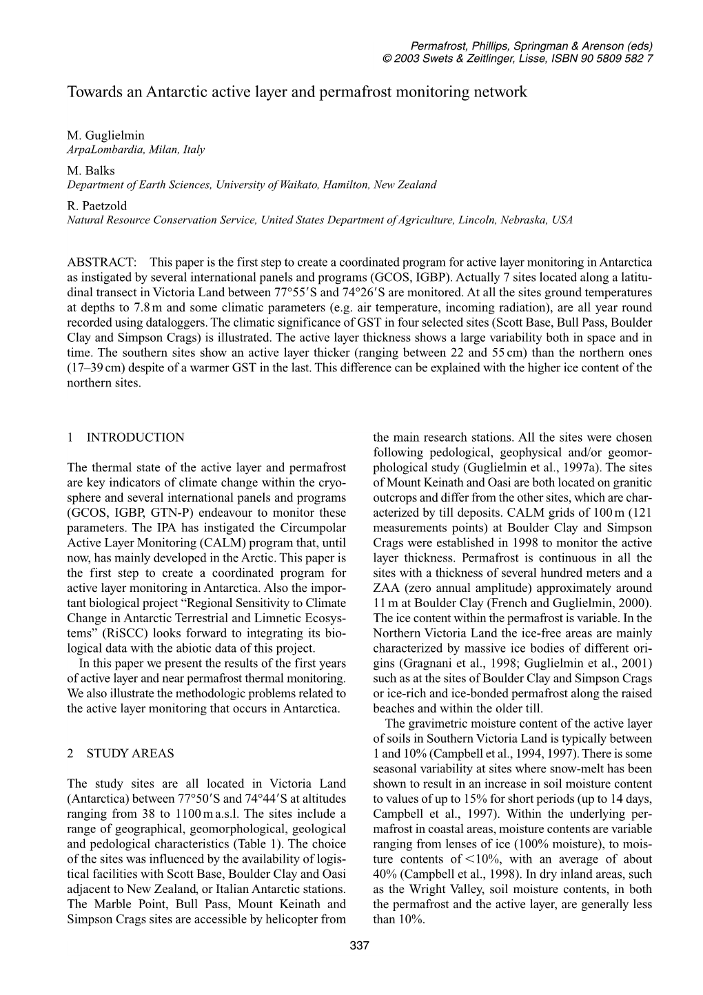 Towards an Antarctic Active Layer and Permafrost Monitoring Network