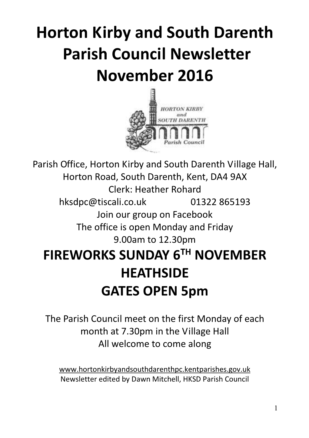 Horton Kirby and South Darenth Parish Council Newsletter November 2016