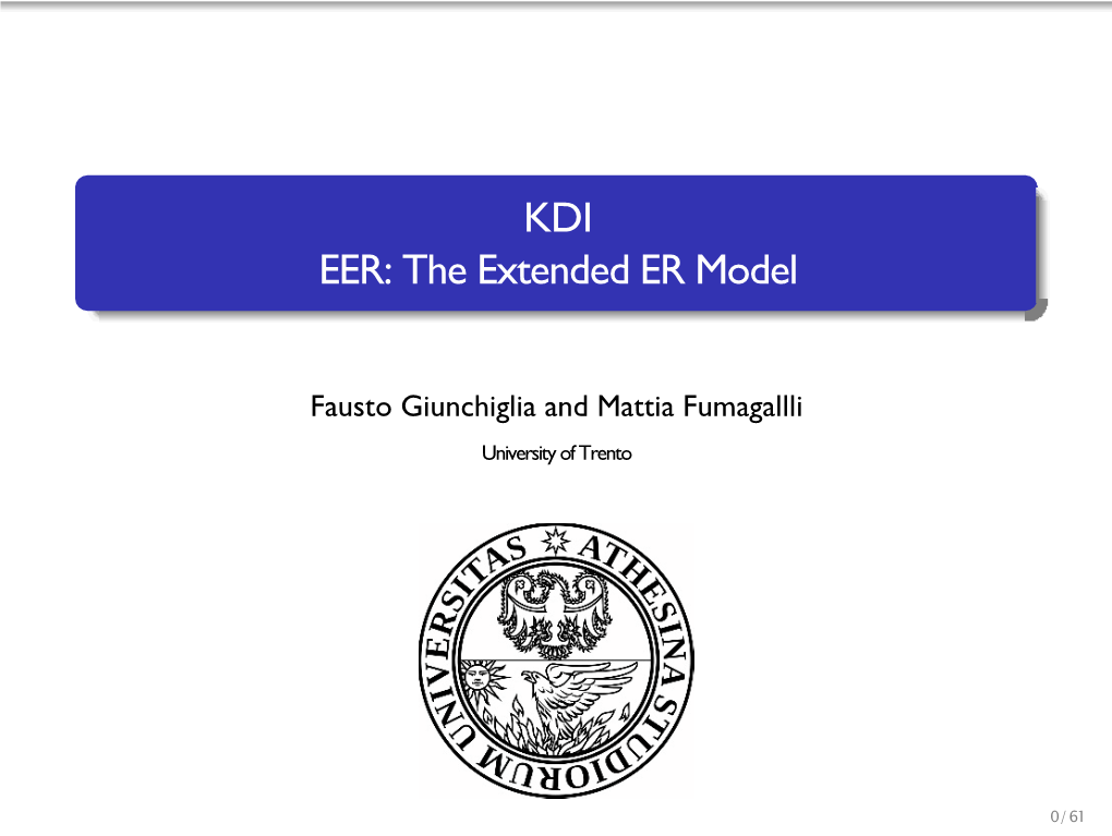 KDI EER: the Extended ER Model