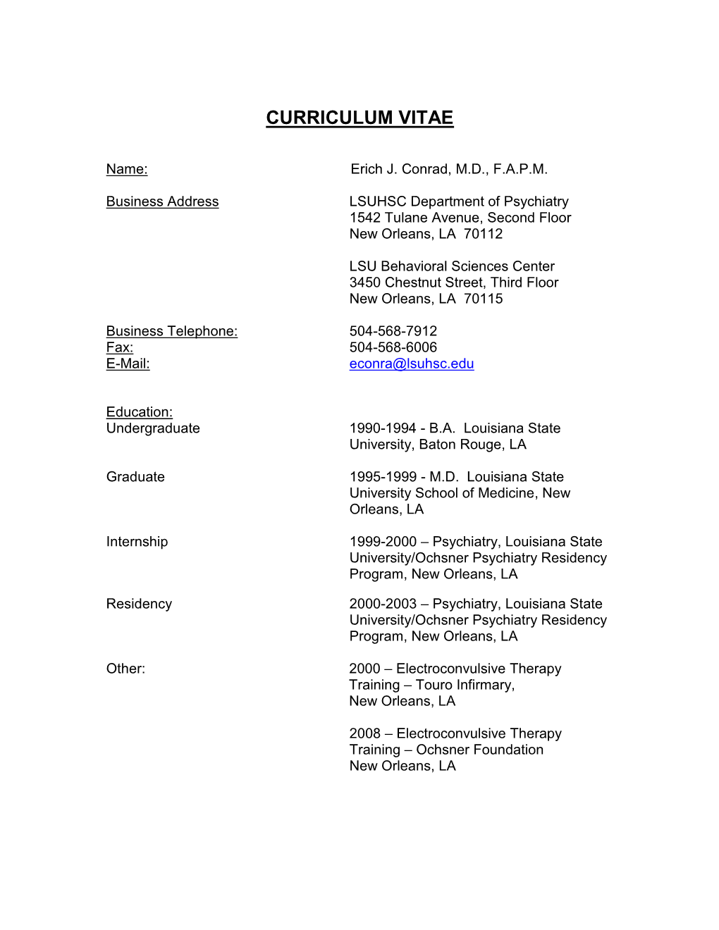 Curriculum Vitae