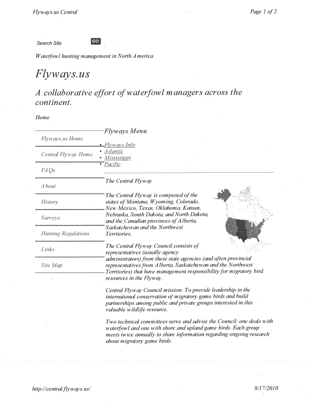 The Central Flyway, a Collaborative Effort of Waterfowl Managers