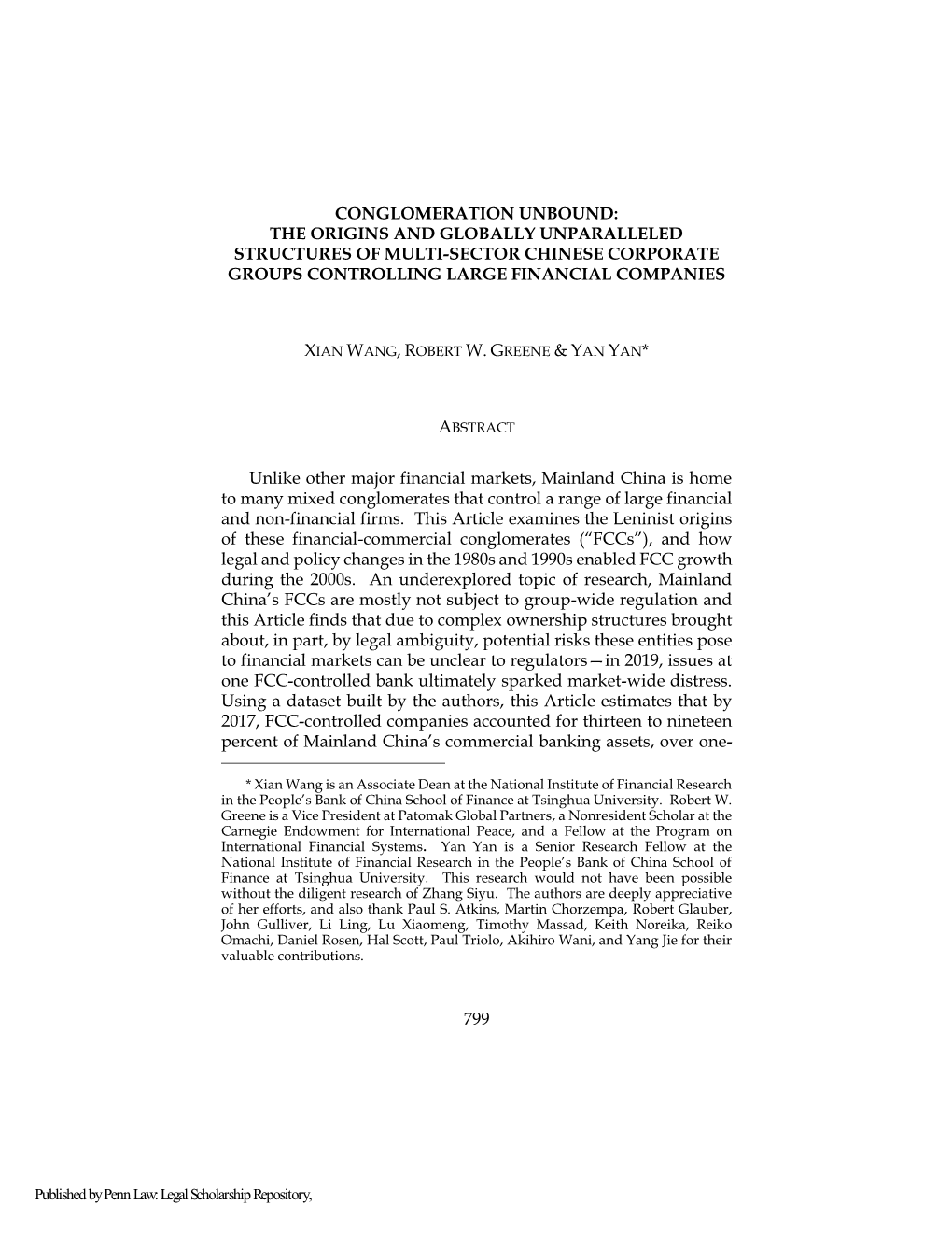 Conglomeration Unbound: the Origins and Globally Unparalleled Structures of Multi-Sector Chinese Corporate Groups Controlling Large Financial Companies