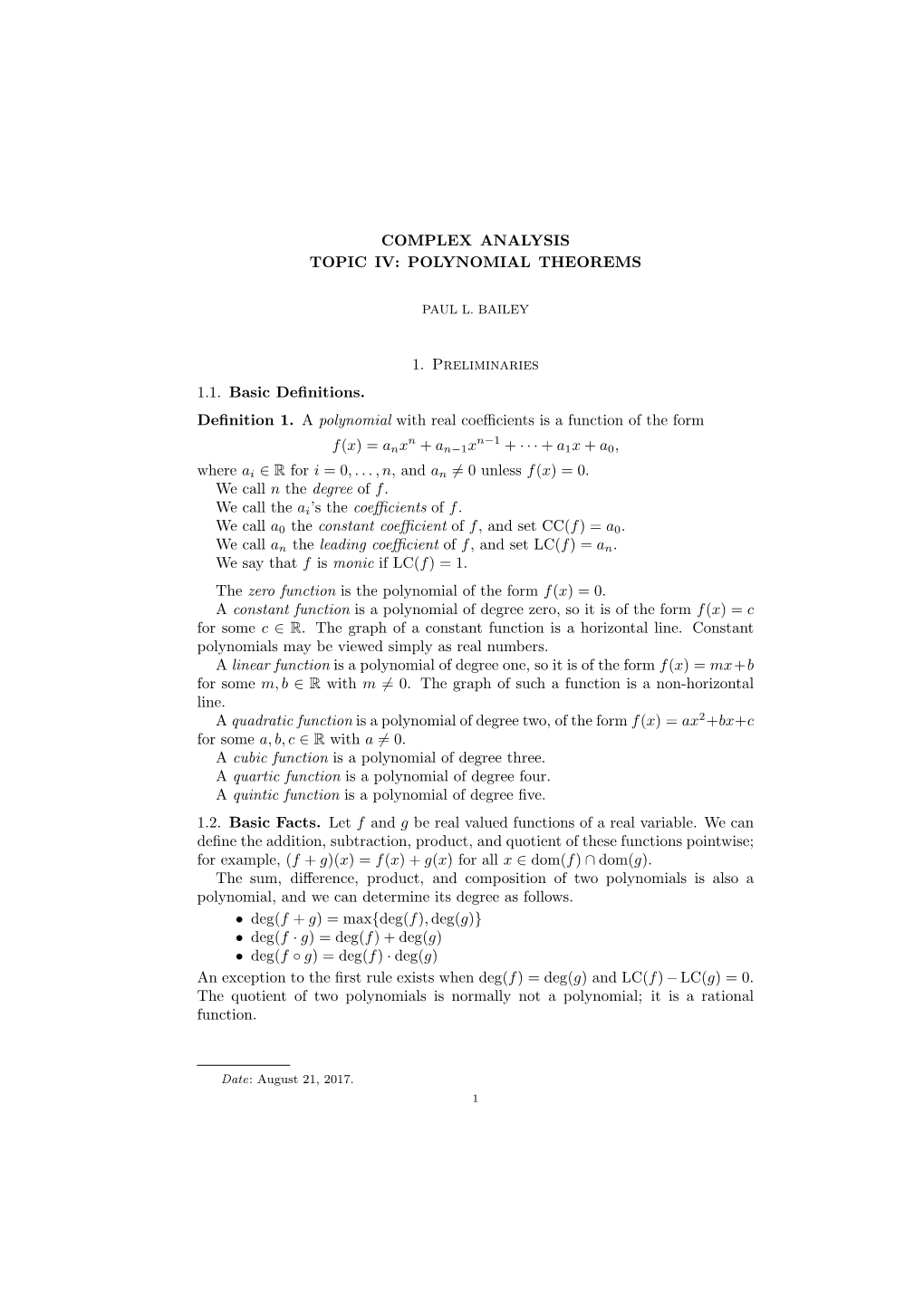 Polynomial Theorems