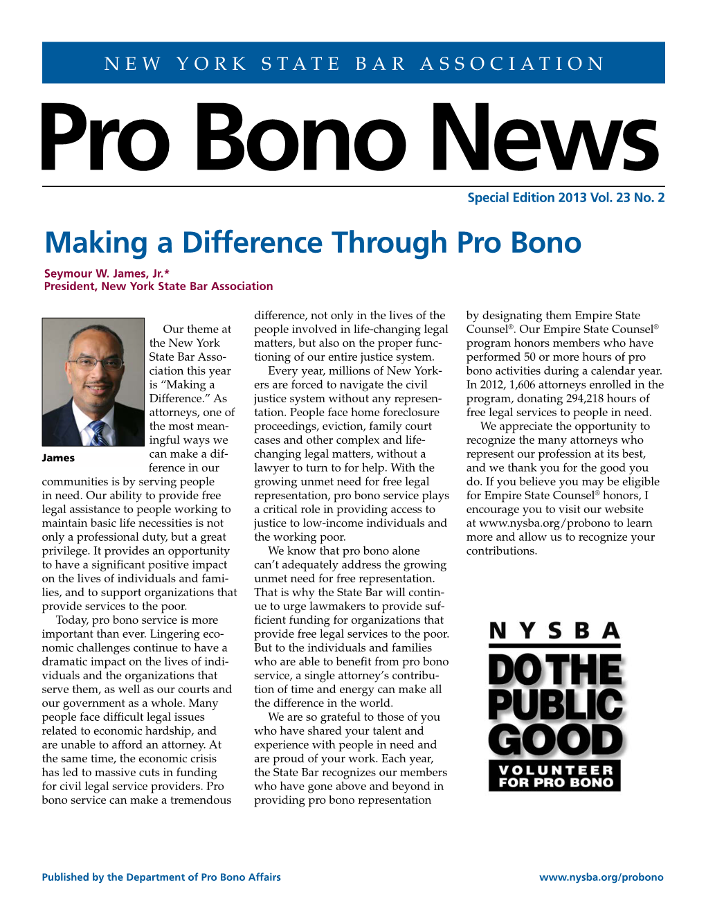 Making a Difference Through Pro Bono Seymour W