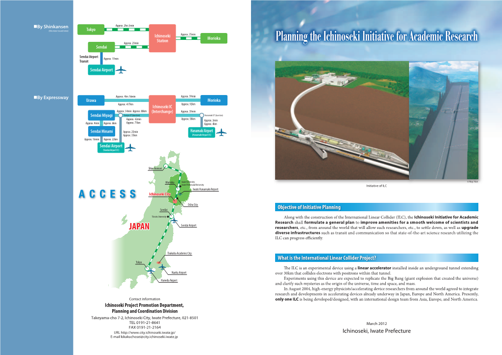 Planning the Ichinoseki Initiative for Academic Research Approx