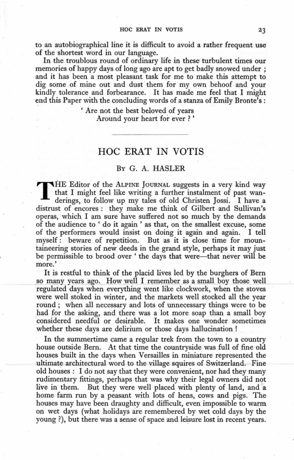 HOC ERAT in VOTIS G. A. Hasler