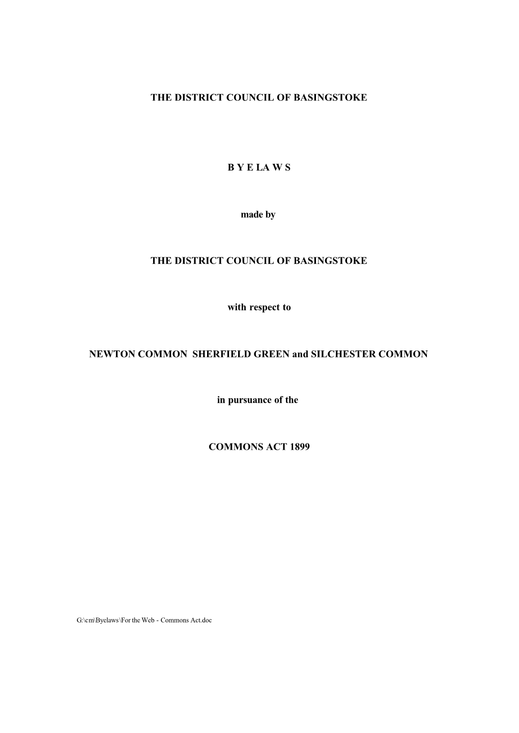 Newtown Sherfield and Silchester Commons Byelaw(PDF)