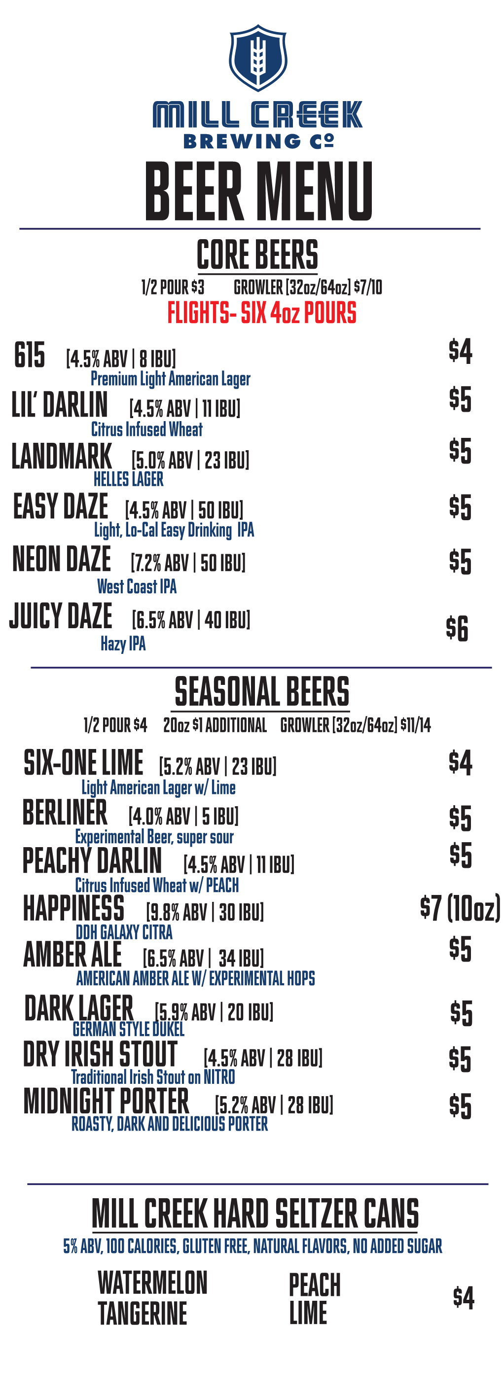 Beer Menu Beer Menu