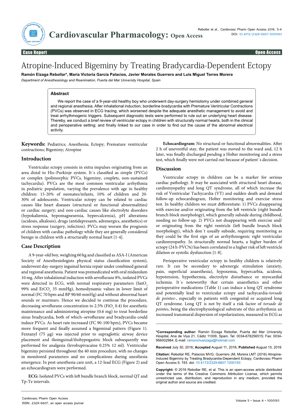 Atropine-Induced Bigeminy by Treating Bradycardia-Dependent