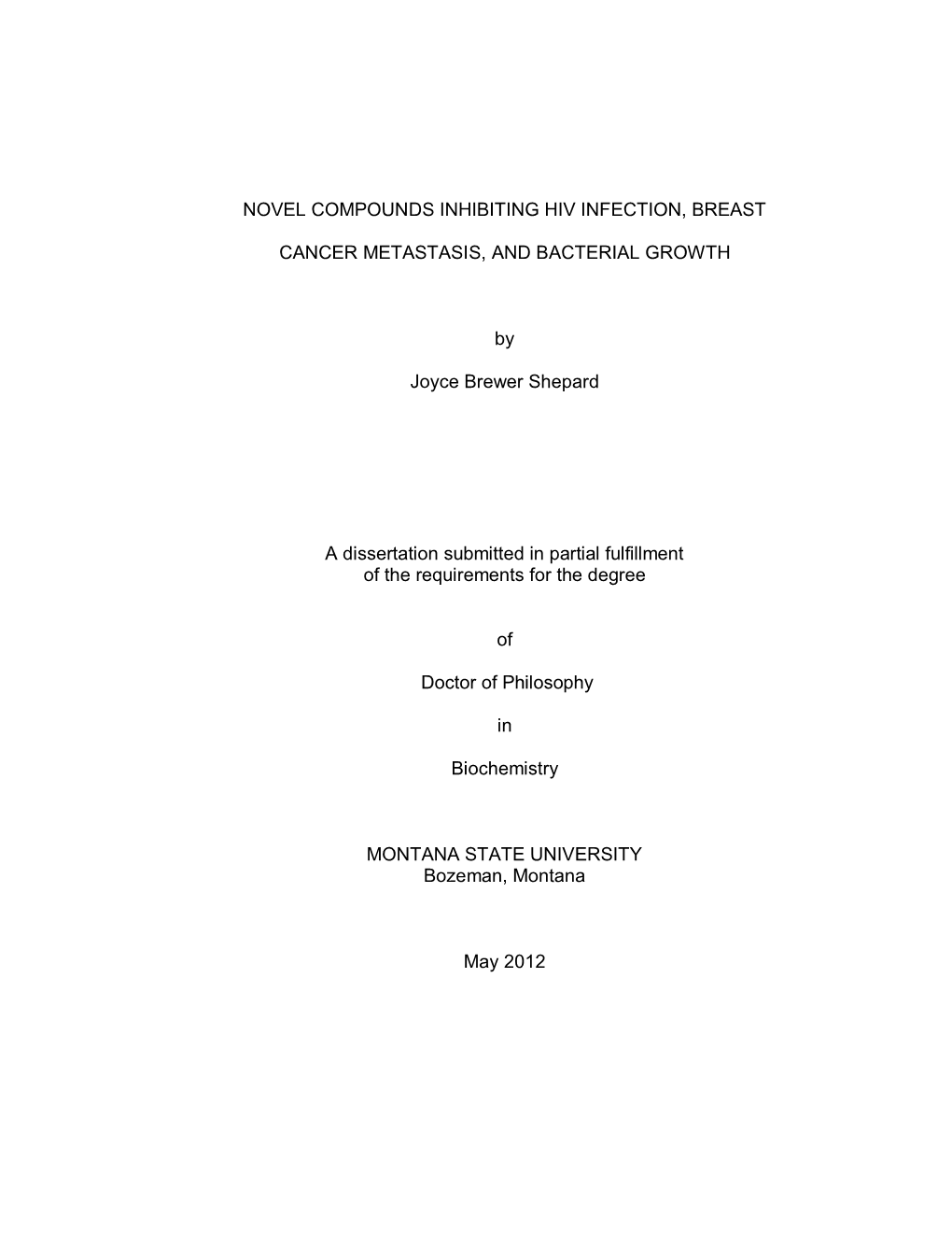 Novel Compounds Inhibiting Hiv Infection, Breast